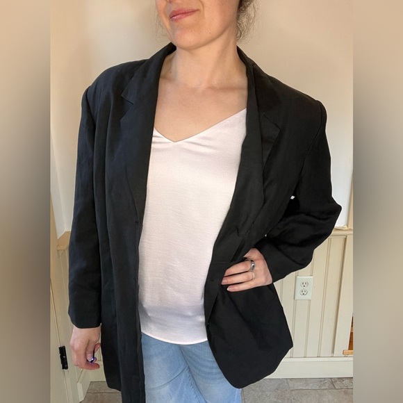 Maggie Mcnaughton Perfect Oversized  Trending Stylish Black Linen Women’s 18W - Picture 3 of 9